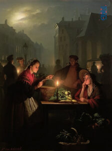 بيتروس فان شندل - سوق الخضار في الليل